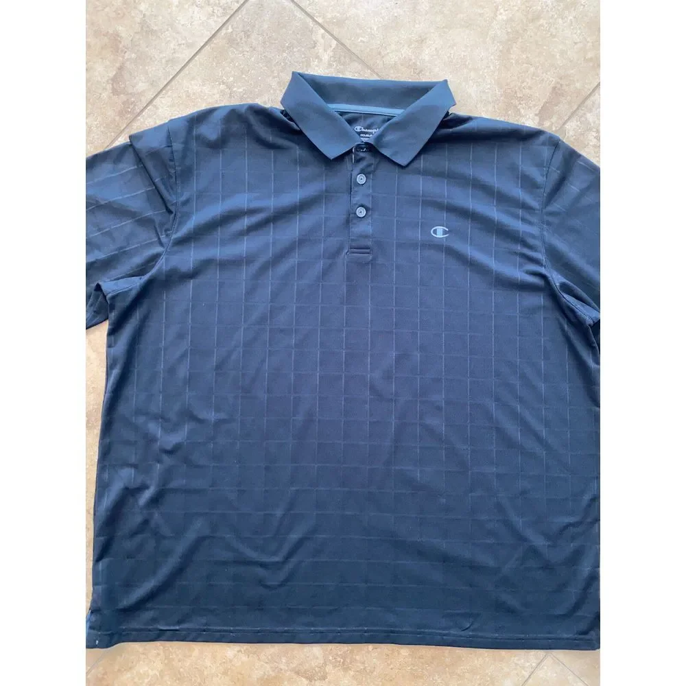 Champion Duo Dry 2XL Men's Polo Shirt‎ Short Sleeve Black